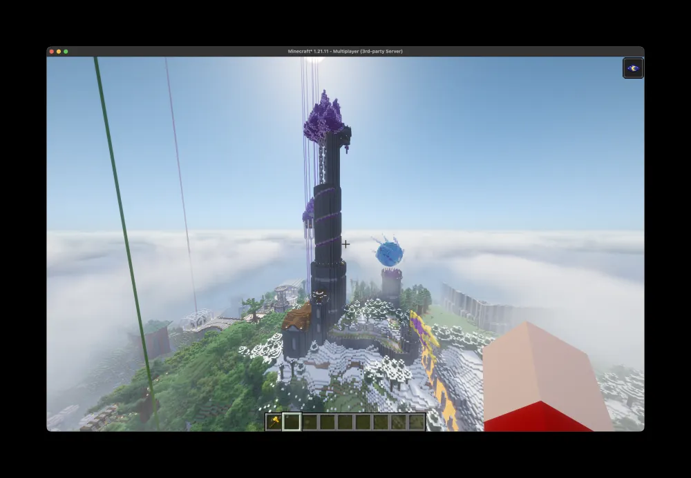 Another build from the same server, seen from above the cloud layer.